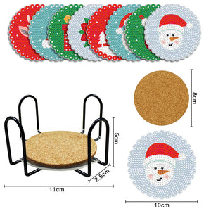 DIY Acrylic Diamond Coaster Set Christmas Style (8 Piece Set 1 Rack) (BD206)