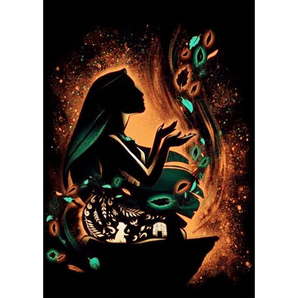 Silhouette Pocahontas Pocahontas 50x60cm(canvas) Full Round Drill Diamond Painting