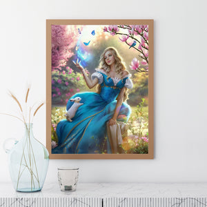 Fairy And Rabbit 30x40cm(canvas) Full Round Drill Diamond Painting