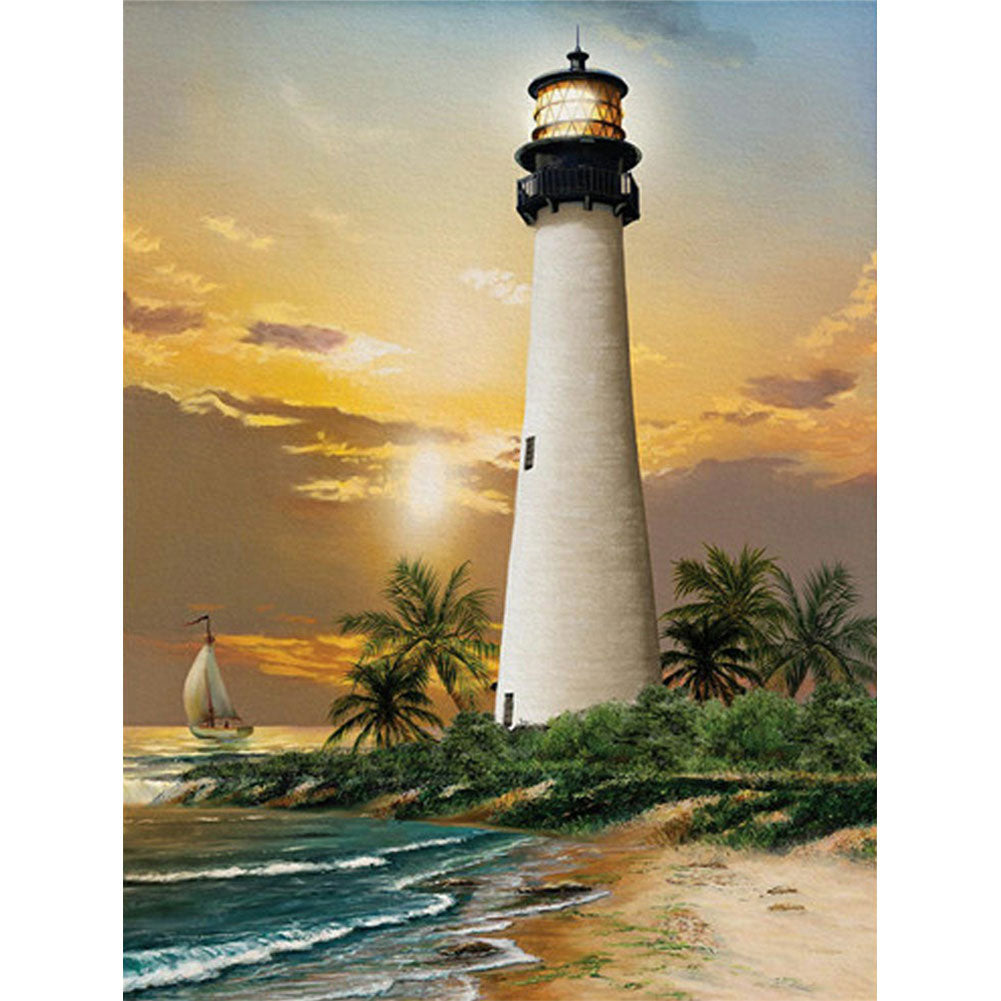 Seaside Lighthouse 40x50cm(canvas) Full Round Drill Diamond Painting