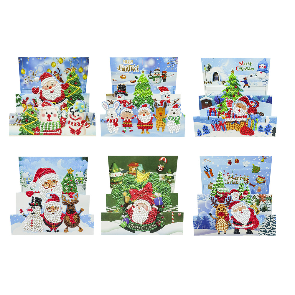 6pcs Diamond Painting Greeting Card Partial Special-shaped Drill Mosaic Postcard
