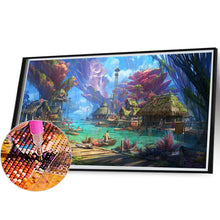 Load image into Gallery viewer, Fishing Village 100x40cm(canvas) Full Round Drill Diamond Painting
