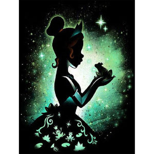 Disney Princess Silhouette Frog Princess 50x60cm(canvas) Full Square Drill Diamond Painting