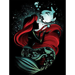 Disney Princess Silhouette Mermaid Ariel 50x60cm(canvas) Full Square Drill Diamond Painting