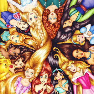 Disney Princesses Together 50x50cm(canvas) Full Round Drill Diamond Painting