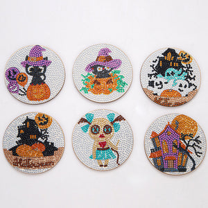 AA1081 (Wooden) DIY Diamond Coaster Halloween Style Comes with Cushion Shelf