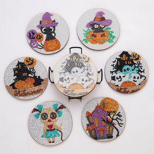 AA1081 (Wooden) DIY Diamond Coaster Halloween Style Comes with Cushion Shelf