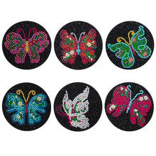 Load image into Gallery viewer, AA1082 (Wooden) DIY Diamond Coaster Butterfly 6pcs Comes with Cushion Shelf
