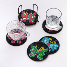 Load image into Gallery viewer, AA1082 (Wooden) DIY Diamond Coaster Butterfly 6pcs Comes with Cushion Shelf
