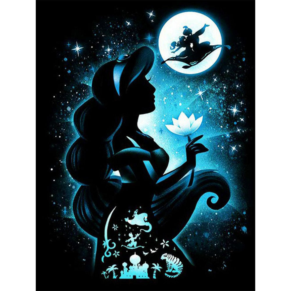 Disney Jasmine Princess Silhouette 50*60CM (canvas) Full Square Drill Diamond Painting