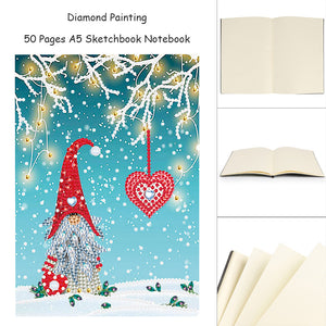 DIY Special Shaped Diamond Painting Notebook 50 Pages A5 Notebook Christmas Gift