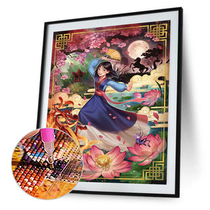 Hua Mulan 30*40CM (canvas) Full Round Drill Diamond Painting