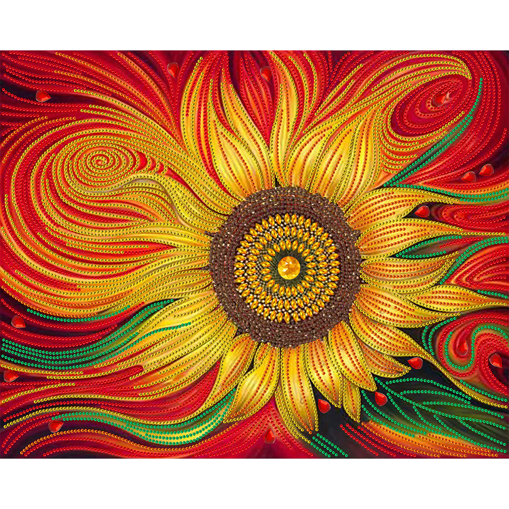Flowing Sunflowers 50x40cm(canvas) Partial Special-Shaped Drill Diamond Painting