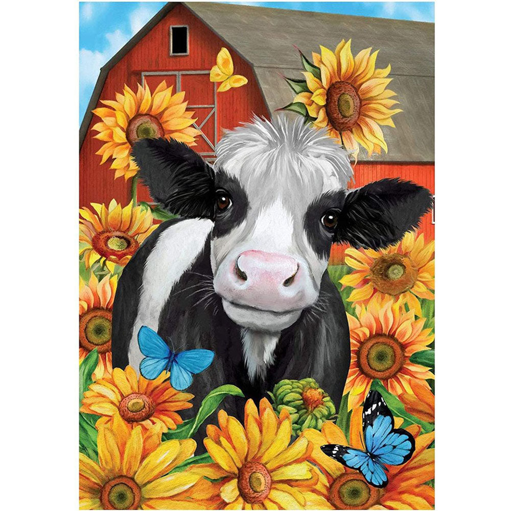 Sunflower Cow 40x50cm(canvas) Full Round Drill Diamond Painting