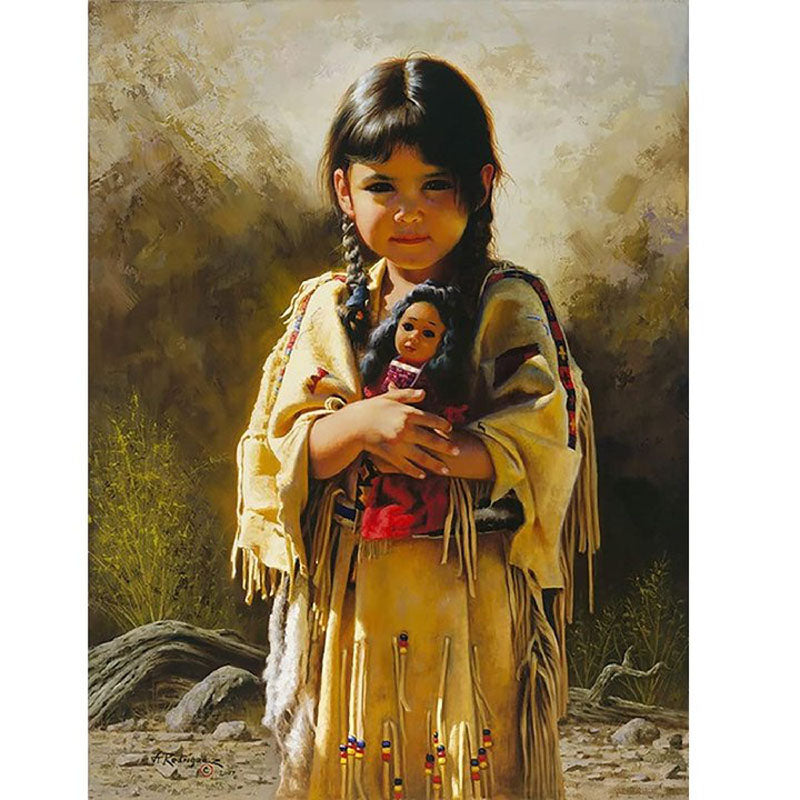 Indian Girl 30x40cm(canvas) Full Square Drill Diamond Painting