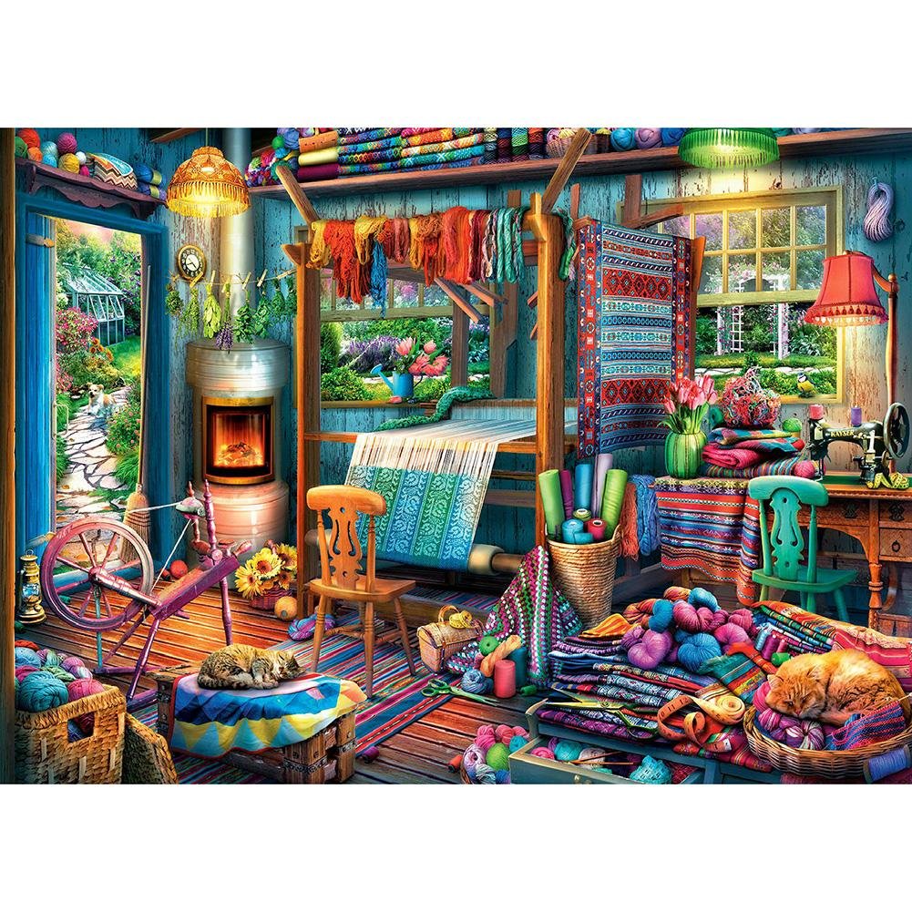 Woven House 50x40cm(canvas) Full Round Drill Diamond Painting
