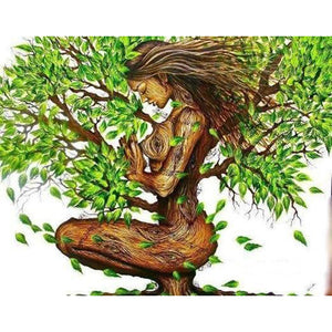 Tree Root Woman 40x30cm(canvas) Full Round Drill Diamond Painting