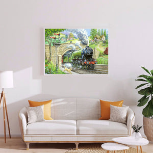 Train Exits Tunnel 40*30CM(canvas) Full Round Drill Diamond Painting