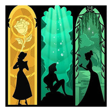 Load image into Gallery viewer, Disney Princess Silhouette 50*50CM(canvas) Full Round Drill Diamond Painting
