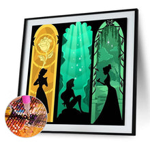 Load image into Gallery viewer, Disney Princess Silhouette 50*50CM(canvas) Full Round Drill Diamond Painting
