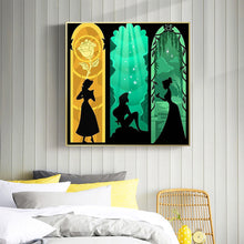 Load image into Gallery viewer, Disney Princess Silhouette 50*50CM(canvas) Full Round Drill Diamond Painting
