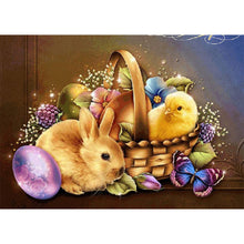 Load image into Gallery viewer, Rabbit In Bamboo Basket 50*40CM (canvas) Full Round Drill Diamond Painting
