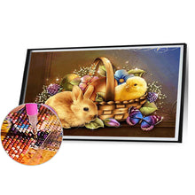 Load image into Gallery viewer, Rabbit In Bamboo Basket 50*40CM (canvas) Full Round Drill Diamond Painting
