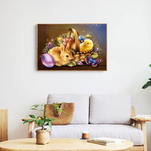 Load image into Gallery viewer, Rabbit In Bamboo Basket 50*40CM (canvas) Full Round Drill Diamond Painting
