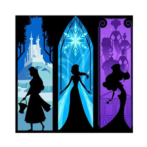 Princess Silhouette 40*40CM (canvas) Full Round Drill Diamond Painting