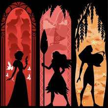 Load image into Gallery viewer, Disney Princess Silhouette 40*40CM (canvas) Full Round Drill Diamond Painting
