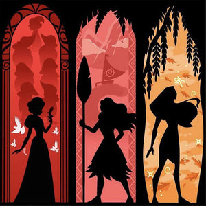 Disney Princess Silhouette 40*40CM (canvas) Full Round Drill Diamond Painting