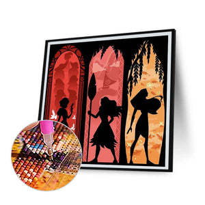 Disney Princess Silhouette 40*40CM (canvas) Full Round Drill Diamond Painting