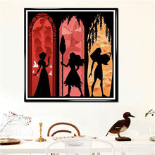 Load image into Gallery viewer, Disney Princess Silhouette 40*40CM (canvas) Full Round Drill Diamond Painting
