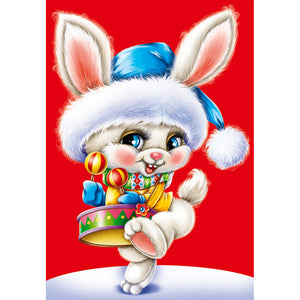 Christmas Bunny 30*40CM (canvas) Full Round Drill Diamond Painting