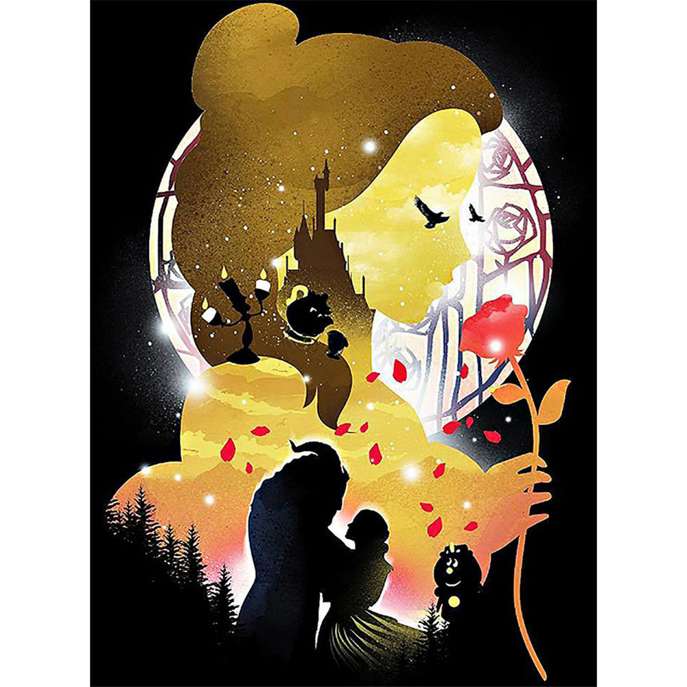 Princess Belle Silhouette 40*50CM (canvas) Full Square Drill Diamond Painting