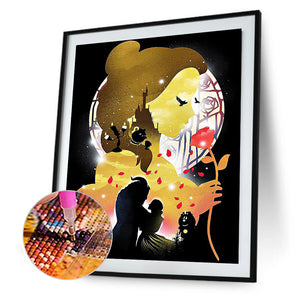 Princess Belle Silhouette 40*50CM (canvas) Full Square Drill Diamond Painting