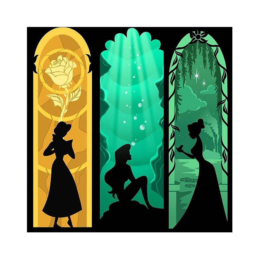 Disney Princess Silhouette 30*30CM (canvas) Full Round Drill Diamond Painting