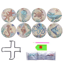 Load image into Gallery viewer, DIY Diamond Painting Coaster Non-slip 5/6/8pcs Cup Cushion Wooden Set Home Decor
