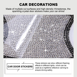 8pcs/set Car Door Handle Sticker Anti-scratch Rhinestone Auto Protection Film