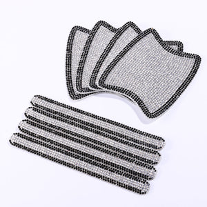 8pcs/set Car Door Handle Sticker Anti-scratch Rhinestone Auto Protection Film