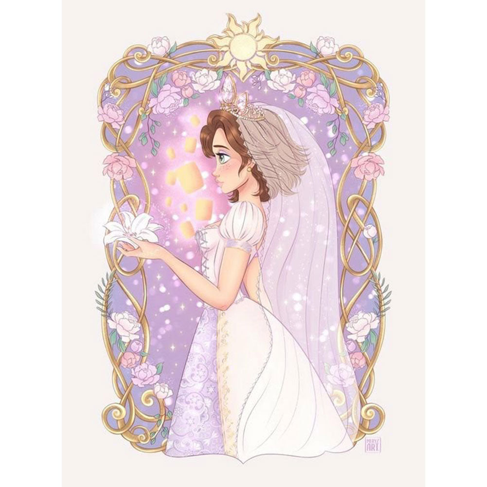 Disney Cut Hair Princess Lepe 30*40CM(canvas) Full Round Drill Diamond Painting