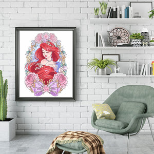 Disney Ariel Princess 30*40CM(canvas) Full Round Drill Diamond Painting