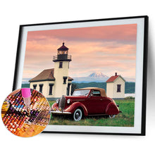 Load image into Gallery viewer, Seaside Lighthouse Jeep 40*30CM (canvas) Full Round Drill Diamond Painting
