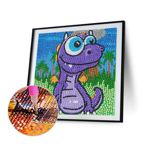 Little Dinosaur 15*15CM (canvas) Full Round Drill Diamond Painting