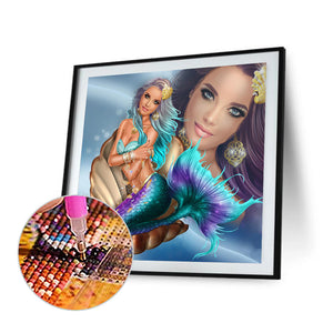 Mermaid Princess 40*40CM (canvas) Full Round Drill Diamond Painting