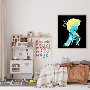 Princess Elsa Silhouette 30*40CM (canvas) Full Round Drill Diamond Painting