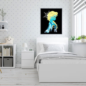 Princess Elsa Silhouette 30*40CM (canvas) Full Round Drill Diamond Painting