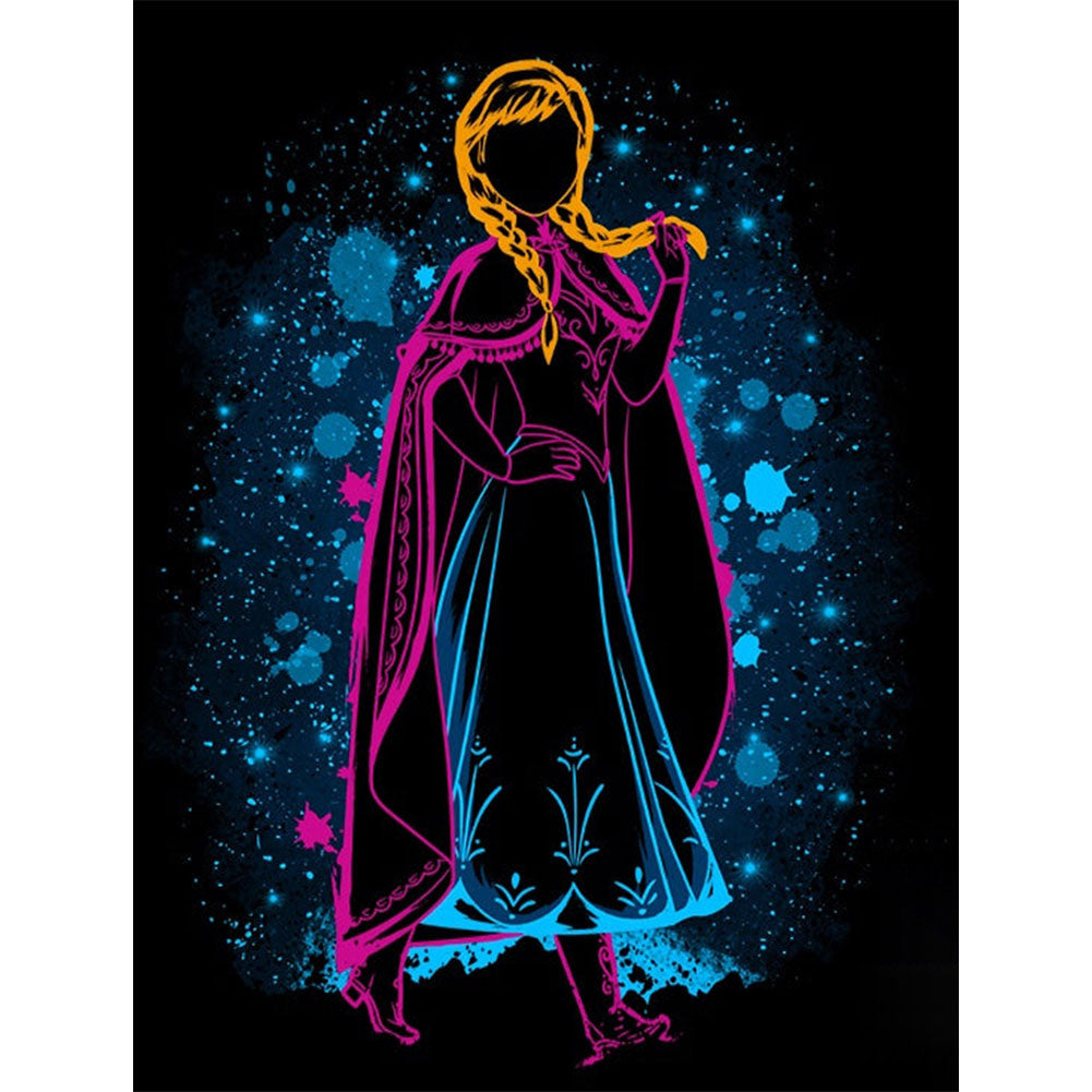 Princess Anna Silhouette 30*40CM (canvas) Full Round Drill Diamond Painting