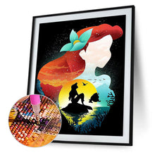 Load image into Gallery viewer, Disney Princess Ariel Silhouette 50*60CM (canvas) Full Round Drill Diamond Painting
