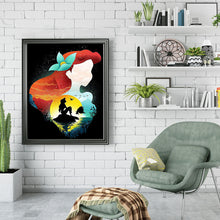 Load image into Gallery viewer, Disney Princess Ariel Silhouette 50*60CM (canvas) Full Round Drill Diamond Painting
